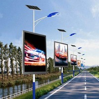 Panneau d'affichage LED extérieur P6 P8, lampadaire solaire, écran LED, poteau publicitaire, éclairage routier, écran LED sur poteau