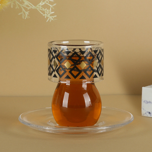 Taza de café de patrón exquisito de estilo turco, juego creativo de taza de té y platillo árabe hermoso para regalos de negocios - Product Image 1