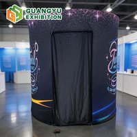 Photomaton 360° avec éclairage LED, toile de fond ronde de 7,8 pieds pour événements et mariages, logo personnalisé 360 °   Toiles de fond portables personnalisées