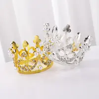 Hiasan Kepala Putri Anak-anak, Hiasan Mahkota Gaya Mini dengan Mahkota Bulat Mutiara, Hiasan Kepala Sorot Mahkota Kecil Wanita