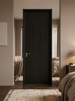 Porte intérieure TH50 en aluminium et bois, feuille de porte de 50 mm remplie de graphène, cadre en alliage d'aluminium, étanche, taille personnalisée pour hôtel et villa