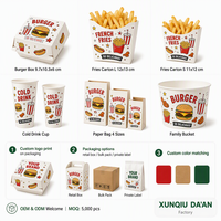 Emballage alimentaire jetable biodégradable portable et imperméable, boîte à hamburger auto-élevable, boîtes à frites, emballage à emporter pour hamburgers