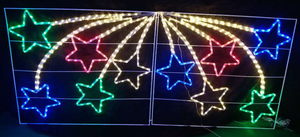 Cadre en acier à LED étanche pour l'extérieur, grande douche de pluie, étoile de noël, fête de noël, décoration de fête, figurines, lumières en corde - Product Image 2