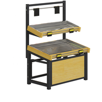 Verwijderbare metalen dubbelzijdige, heavy-duty koelvitrine voor fruit en groenten, geschikt voor gebruik in supermarkten.
