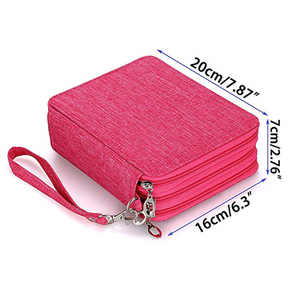 กระเป๋าดินสอผ้าออกซ์ฟอร์ด72ช่องกระเป๋าซิปหลายชั้นสำหรับนักเรียนศิลปะสำหรับใส่ดินสอวาดภาพโลโก้แบบกำหนดเอง - Product Image 3