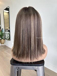 Parrucca Ebraica Kingdom Luxe con Top in Pizzo, Capelli Europei Marrone Scuro con Mèches, Base in Seta e Frontale in HD Lace per Donne con Perdita di Capelli - Product Image 4