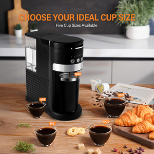 Shardor ngay lập tức cà phê brewer trà máy màu đen duy nhất Cà phê Pod nhanh Brew K-cup cà phê pha cà phê và Cappuccino Maker - Product Image 5