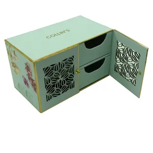 Caja de cajón rígida personalizada premium, cajón de corte láser con pestaña extraíble, embalaje de galletas de chocolate mooncake de lujo