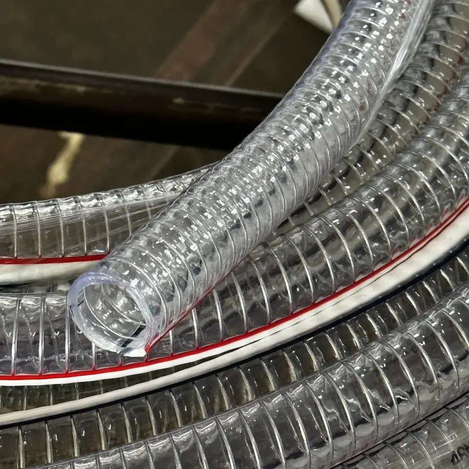 PVCスパイラル鋼線強化フレキシブル透明チューブ