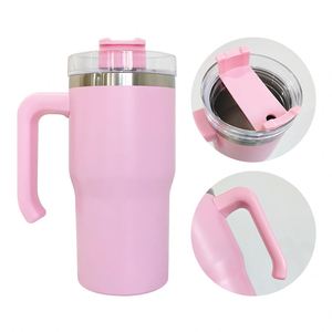 Vaso Térmico de Acero Inoxidable con Aislamiento al Vacío, Color Caramelo, para Sublimación, para Niños y Estudiantes, 20 oz, con Asa y Pajitas - Product Image 3
