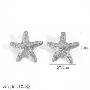 Starfish <b>Titanium</b> Steel Stud Earrings 18k Gold Plated For Women Gift Fashion Jewelry - Product Image 5