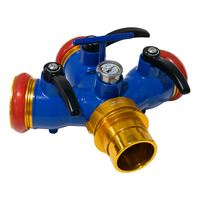 Volla 2.5MPa Répartiteur de Tuyau d'Incendie Stabilisateur de Débit en Aluminium Forgé 6061, Diviseur d'Eau à 3 Voies Anti-Coup de Frein d'Eau, Vanne en Y Portable