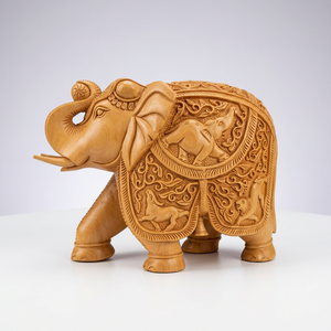 Wooden <b>elephant</b> sculpture animal sculpture - Product Image 3