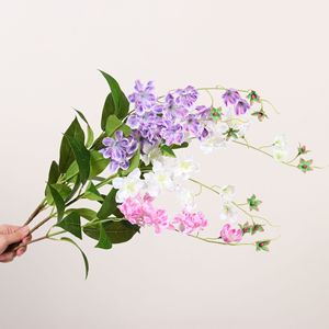 Fleurs artificielles Dream Castle Weeping Molly, rose, blanc laiteux, violet, bleu, tige unique, décoration pour la maison et les mariages - Product Image 1