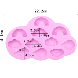 1064 11 khoang nước thả cầu vồng đám mây silica gel sô cô la khuôn trẻ em kẹo khuôn thủ công bánh quy Silicone khuôn nhựa silicon - Product Image 6