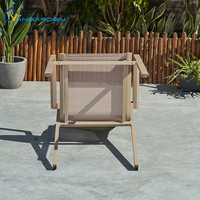 Chaise de salle à manger d'extérieur minimaliste en tissu Teslin, légère, empilable, imperméable, séchage rapide, écologique, entièrement en aluminium