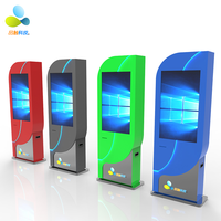Kiosco de Autoservicio Metálico Curvo y Elegante, Máquina de Impresión de Boletos con Pantalla Publicitaria, Aplicación Multiambiente