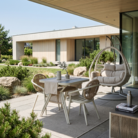 Ensemble de chaises suspendues doubles Meiqi Modern, chaise suspendue en aluminium pour patio extérieur, 2 personnes, balcon, jardin, cour, résistant aux intempéries