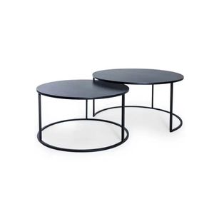 Modern Round Metal Coffee <b>Table</b> with Storage Shelf and Custom Color for Living Room Home Use - Product Image 4