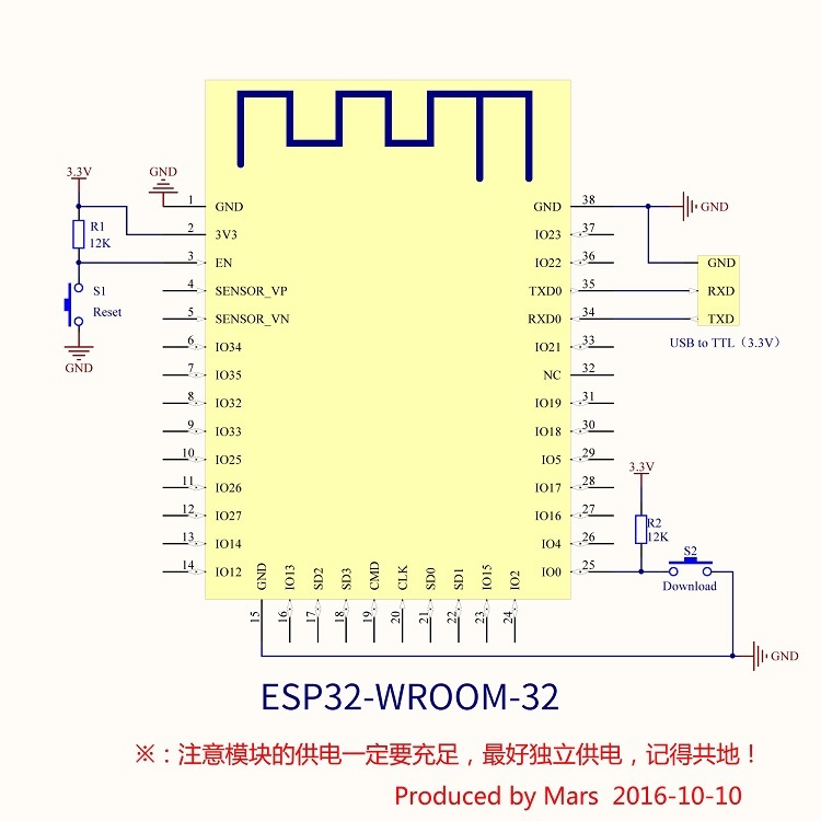 L'ia Penseur 240Mhz Dual Core CPU Balise Bluetooth Module WIFI ESP32-WROOM-32