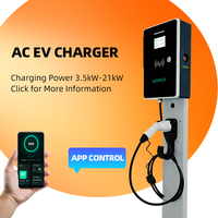 Nouvelle station de recharge pour véhicules électriques HAIDIRA à montage au sol - Boîtier en tôle - Chargeur de type 2 22 kW pour usage commercial