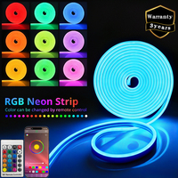 Tira de Luz LED Inteligente Flexible de Neón RGB RGBW, 5m 10m 12V 24V, Longitud Personalizada, Letrero de Neón de Silicona 12V 24V IP67 para Cajas de Luz de Tiendas
