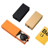 Étui à lunettes noir personnalisé par le fabricant, boîte d'emballage de parfum de type tiroir, boîte cadeau cosmétique à lèvres à ouverture coulissante