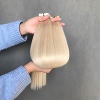 Extensions de cheveux humains chinois 100% naturels, couleur naturelle, 14-26 pouces, lisses, à bandes adhésives, sans nœuds ni perte, tissage durable