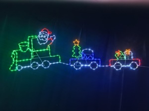 Tren de Papá Noel con Marco de Acero LED Impermeable para Exteriores, Árbol de Navidad de 190x3x60CM, Decoración Navideña con Figuras y Luces de Cuerda - Product Image 3