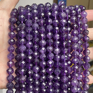 Venta al por Mayor de Cuentas Sueltas de Piedras Preciosas Naturales Redondas y Facetadas, Tira de Cuentas de Piedra Tallada para la Fabricación de Joyería DIY, 6MM 8MM, 38CM - Product Image 5