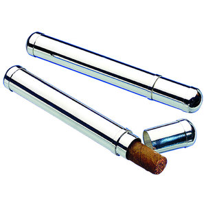 Estuche de Cigarros Individual de Lujo Hecho a Mano, Cuero Genuino y Madera, Impermeable, Listo para Viajar, con Logotipo Personalizado, D=22 H=175 mm - Product Image 3