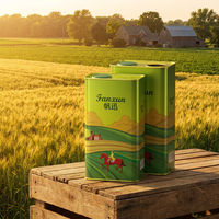 Bidons en fer blanc de 1L de qualité alimentaire avec impression de logo personnalisé, conteneurs vides pour huile de lin, huile de camélia et huiles mélangées