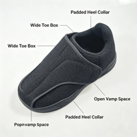 Chaussures orthopédiques médicales pour diabétiques, à bout ouvert, en maille respirante, avec fermeture Velcro, en EVA et TPR, pour le soin des pieds enflés et des œdèmes, vente en gros