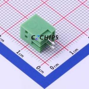 KF2EDGV-2.54-2P Plug-in Terminal Block Through hole,P=2.54mm Connector Board-to-Board / Socket - Closed 1x2P 2.54mm Green - Product Image 1