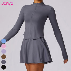 Janya Damen <span class=keywords><strong>2</strong></span>-in-1 Fitness-Fitness-Kleidungs set Sun Proof UPF50 Jacke & Tennis rock Cooler Stoff Yoga Shorts <span class=keywords><strong>2</strong></span>-teiliger Anzug - Product Image 1