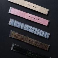 Bracelet de remplacement en cuir véritable gaufré crocodile de qualité supérieure pour montre connectée Whoop 5.0, facile à installer, réglable jusqu'à 24 cm