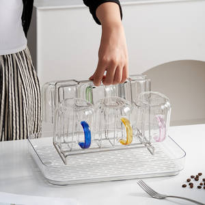 Support à tasses de luxe en acier inoxydable, capacité 6 tasses, drainage inversé, organisateur de cuisine, étagère de rangement multifonction - Product Image 2