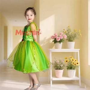Vestidos de Princesa Verde Clásicos Personalizados de MS Custom, Disfraz de Hada para Niñas Pequeñas, Vestido de Fiesta de Halloween - Product Image 1