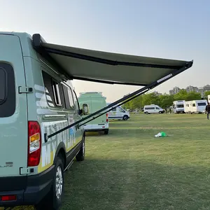 Wareda aluminum case full cassette 16 foot rv awning electric shade for caravan awnings with led