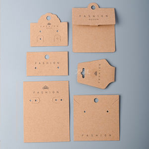 Pendiente collar tarjeta personalizada, pendiente papel Kraft etiqueta pendiente pantalla tarjeta joyerí<span class=keywords><strong>a</strong></span> etiquetas con logotipo - Product Image 3