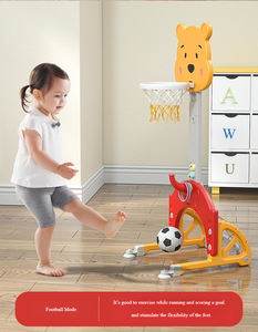 Ensemble <span class=keywords><strong>de</strong></span> basketball portable Bear avec panier et but <span class=keywords><strong>de</strong></span> football réglables en hauteur, jouet <span class=keywords><strong>de</strong></span> terrain intérieur/extérieur pour enfants - Product Image 5