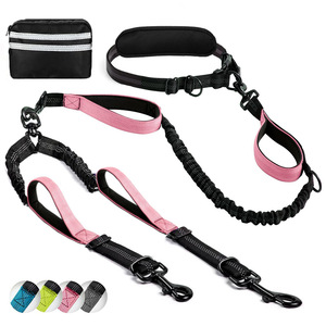 Çok Fonksiyonlu İki Köpek İçin Yansıtıcı Geri Çekilebilir Evcil Hayvan Tasması, Koşmak İçin Eller Serbest Köpek Tasması - Product Image 1