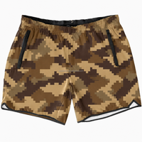 Shorts décontractés camouflage pour hommes, coupe ample, longueur genou, taille élastique avec cordon de serrage, multi-poches, été, plage, extérieur, vente en gros