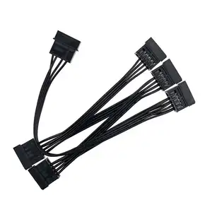 Grosir Langsung dari Pabrik 60CM 4 Pin IDE 1 Sampai 5 SATA 15 Pin Kabel Splitter Catu Daya Hard Drive