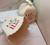 Chapeau de sauna personnalisé avec broderie de logo, 100% feutre de laine, chapeau de sauna personnalisé, couvre-chef de sauna pour commande en gros
