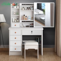 Table de toilette ergonomique Wayon avec armoire de rangement intégrée Bureau de maquillage polyvalent pour la maison