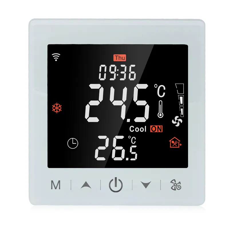 Wifi LCD Touch Screen Fan Coil termostato Tuya telecomando riscaldamento dell'acqua Termostatos programmabili sistemi di riscaldamento a pavimento CE