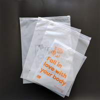 Sac en plastique givré biodégradable à fermeture éclair avec logo imprimé personnalisé pour l'emballage de bijoux et de vêtements, y compris les t-shirts et les chaussures