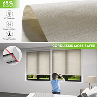 Persianas Enrollables Inalámbricas Manuales ZSTARR, Cortinas de Tela con Filtro de Luz para Ventanas, para Interiores del Hogar, Sala de Estar, Oficina, Cuarto de Niños