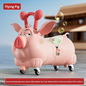 廉价的飞猪主题骑乘塑料玩具车，适合 <span class=keywords><strong>2</strong></span>-4 岁儿童，带摇摆自平衡滑板车音乐功能 - Product Image 6